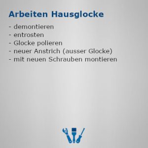 Arbeiten an Hausglocke, Aufzählung