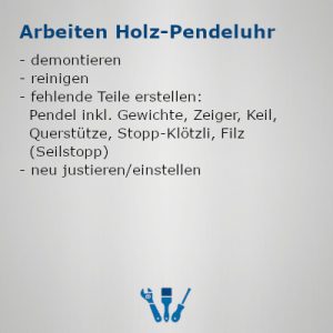 Arbeiten Holz-Pendeluhr