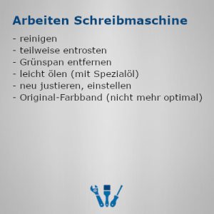 Arbeiten an antiker Schreibmaschine Continental